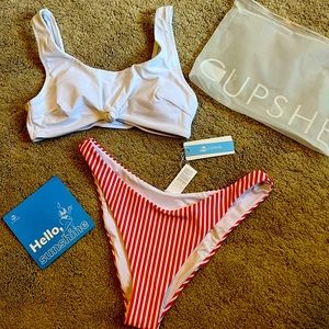 Cupshe Red/White Bikini